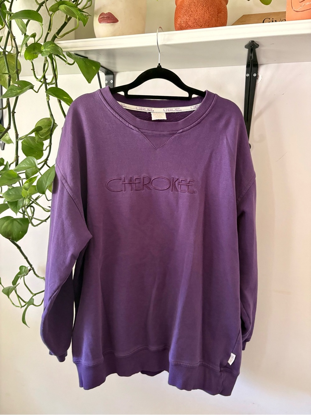 Cherokee Purple Crewneck Sweatshirt with White Trim